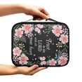 thumbnail image 2 of FKELYI PU Leather Bible Cover for Prayer Zippered Bible Bags with Handle Large Capacity Bible Carrier Pink Floral Butterfly Trust Print Book Organzier Holder for Christian, 2 of 6