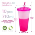 thumbnail image 1 of Vasos Magicos Cambian De Color Con Tapa Y Popote 710ml 10pzs, 1 of 4