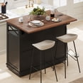 thumbnail image 2 of Harper & Bright Designs Farmhouse Kitchen Island with Drop Leaf and Wheels, Kitchen Storage Cart with Drawers and Internal Iron Shelf, Rolling Kitchen Island with Power Outlet, Black, 2 of 19