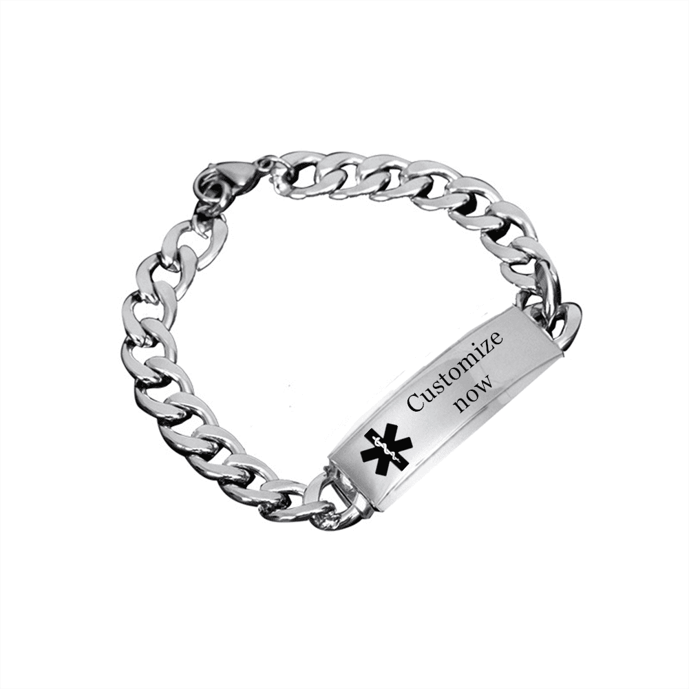 Women Men's Medical Alert Eliquis Bracelet Personalized Medic ID
