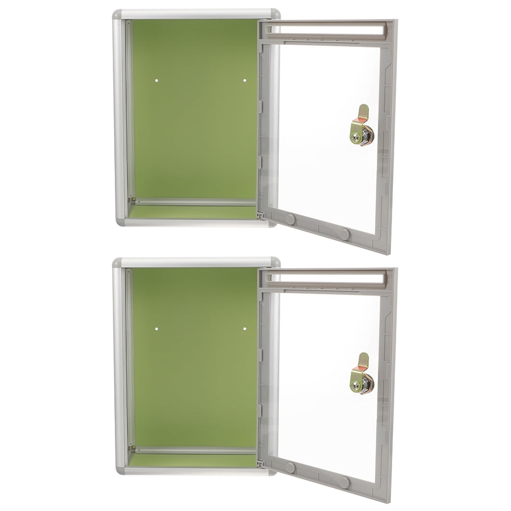 WHAMVOX  2 Pcs Modern Mailbox Wall Mount Transparent Office
