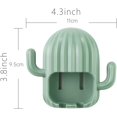 thumbnail image 2 of Soporte para cepillos de dientes, soporte para cepillos de dientes de cactus montado en la pared, soporte para almacenamiento de maquinillas de afeitar con ventosa y gancho para dormitorio, baño y ducha (paquete de 2) ER, 2 of 5