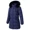 Navy, variant on Women's Long Winter Coats Thicken Fleece Lined Parka Down Puffer Jacket With Faux Fur Detachable Hood, Black L
