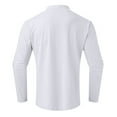 thumbnail image 5 of mgoYE V Neck T Shirts Men Men's Loose Fit Heavyweight Long Sleeve Graphic T-Shirt(White,2XL), 5 of 5