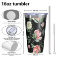 thumbnail image 4 of 16oz Tumblers Pioneer Flower Stainless Steel Vacuum Insulated Double Wall Travel Tumbler Cups Mug with Lid and Straw,Cleaning Brush for Coffee,Tea, 4 of 4