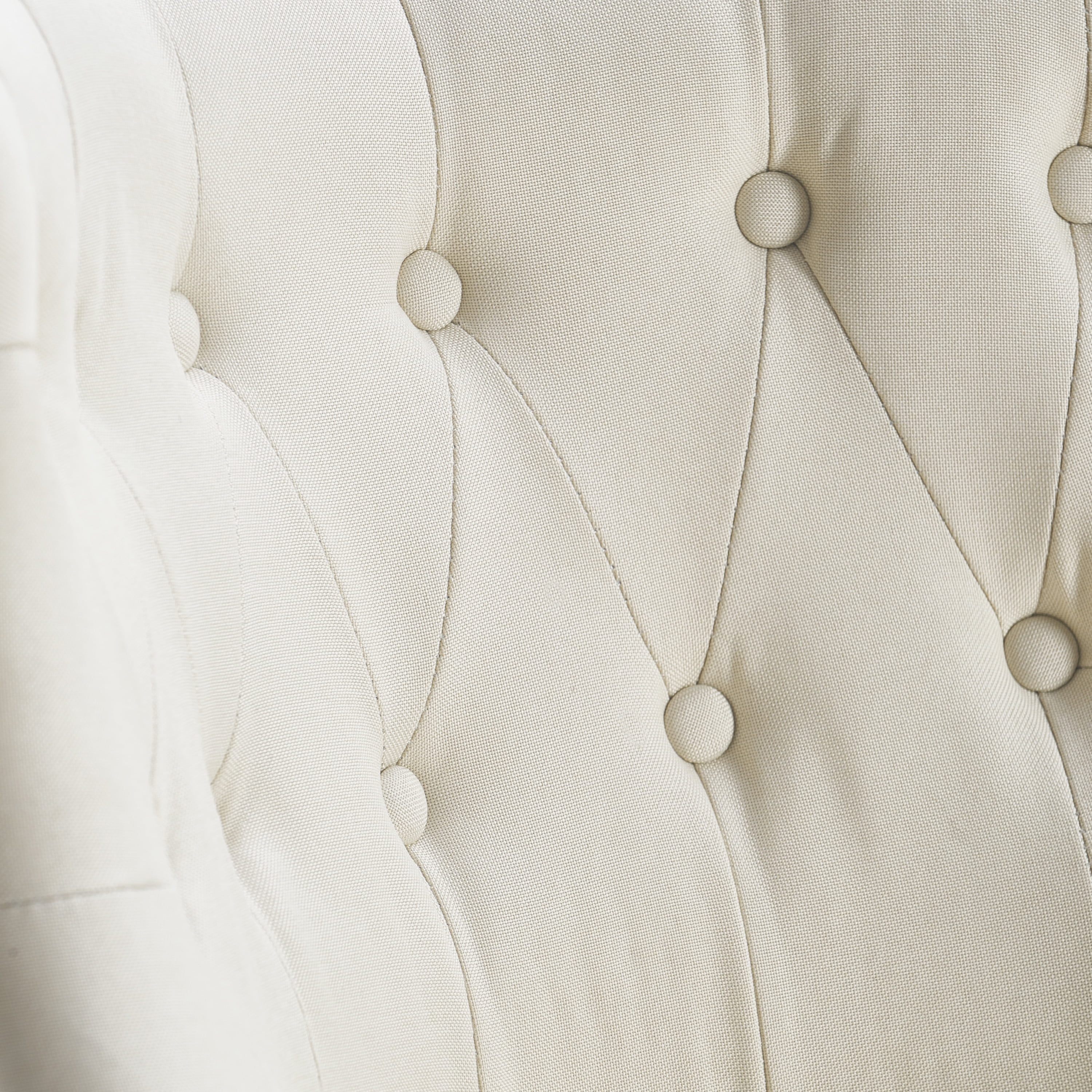 Finch Elmhurst Tufted Armless Accent Chair with Wooden Legs, Cream