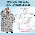thumbnail image 4 of Oversized Wearable Blanket Hoodie,White Halloween Skull Pumpkin Pattern Sherpa Blanket Hoodie with Super Pockets,Super Warm Fuzzy Pullover for Women & Men, 4 of 6