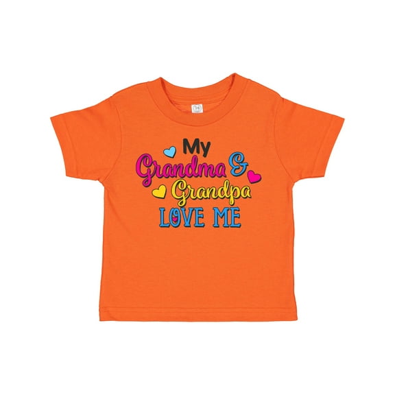 Inktastic My Grandma and Grandpa Love Me with Hearts Boys or Girls Toddler T-Shirt