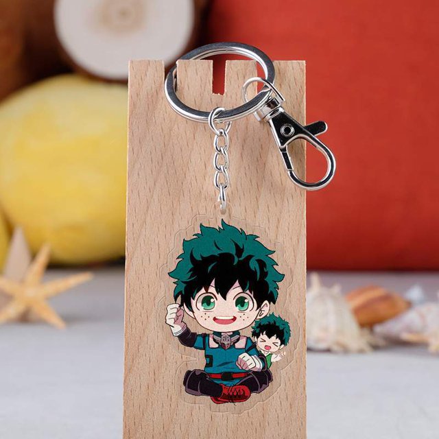 Acrílico Anime Periférico My Hero Academia Llavero Valle Verde Ikubaku Katsuki Transparente Estudiante Bolsa De Escuela Colgante
