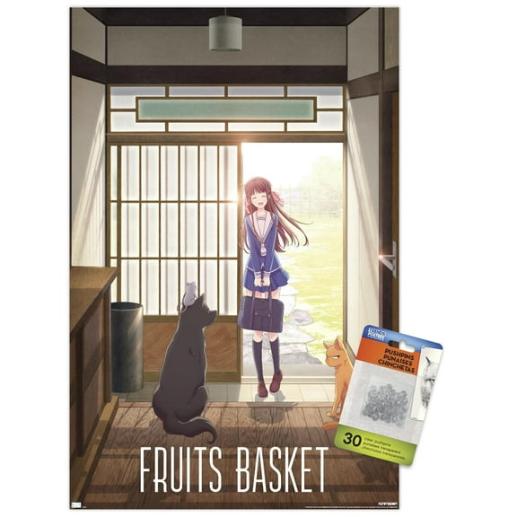 Fruits Basket - Teaser Animals Wall Poster with Push Pins, 14.725" x 22.375"