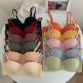 thumbnail image 4 of Gymayou Women Wireless Push Up Bra Comfort Lift Support Bralette Wavy Edge Adjustable Strap Seamless Bras Blue C, 4 of 4