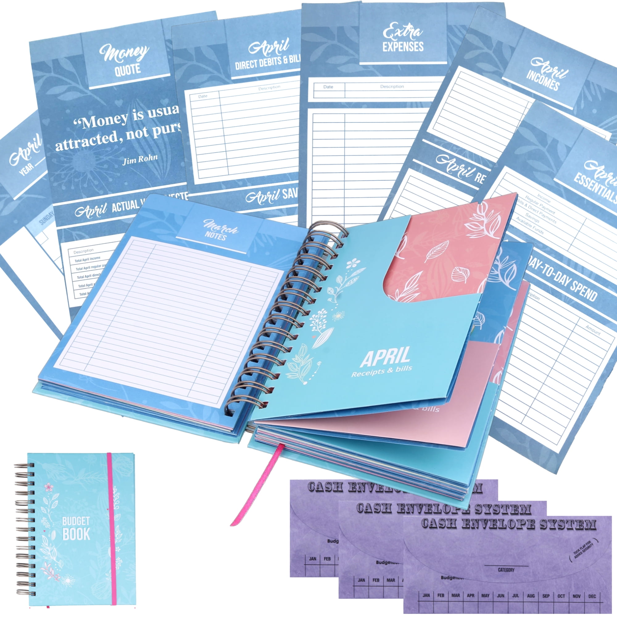 Monthly Financial Planner Organizer Expense Tracker Budget Planner Book Blue 
