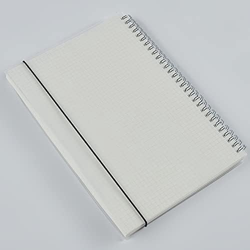 2 Pack B5 Spiral Bullet Dotted Journal with 120gsm Thick Paper, Dot Grid Spiral Notebook with Plastic Hardcover and Elastic Band Closure, 80 Sheets Per Pack 7.3X 10 inches