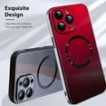 thumbnail image 3 of Compatible with iPhone 14 Pro Max Case (Support for Magsafe) Magnetic Gradient Case with Wireless Charger, Gradient Glass Back Cover with Lens Screen Protector Cover for Girls Women -Red, 3 of 6