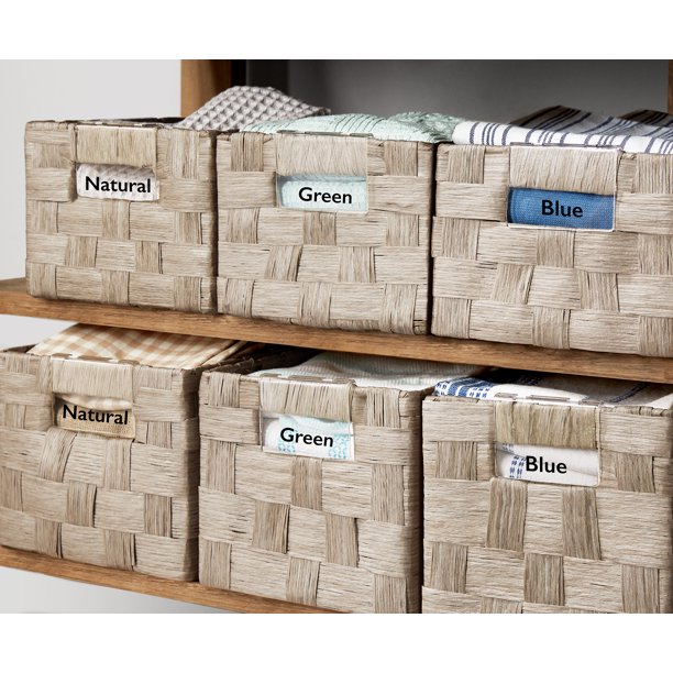 Mainstays Plastic Basket Label, Clear, Label Holders, 6pk