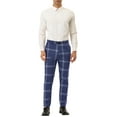 thumbnail image 2 of INSPIRE CHIC Men's Plaid Dress Pants Slim Fit Checked Printed Trousers 30 Blue, 2 of 7