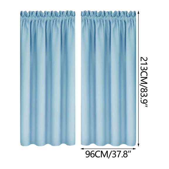 Qholemyo Energy Saving Heat Insulation Scandinavian Solid Colour Silk Blackout Curtains For Bedroom Kitchen Living Room