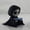 Blue, variant on Grim Reaper Reading Figurine, 3D Printed Gothic Bookshelf Decor, 3 in Tall, Black Figure with Orange Book