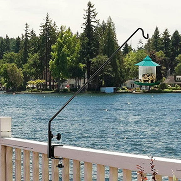 QIFULL Adjustable Heavy Duty Black Hook for Outdoor Bird Feeders and Plant Hangers - Multi-Functional