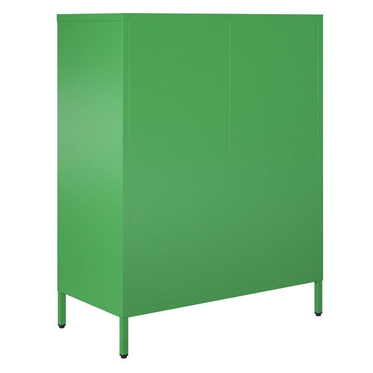 Novogratz Channing 2 Door Accent Cabinet Mesh Metal Locker Kelly Green