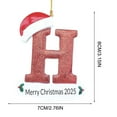thumbnail image 3 of xihome Juego de 26 adornos navideños acrlicos con el alfabeto para decorar el rbol de Navidad (diseño de gorro de Pap Noel)., 3 of 6
