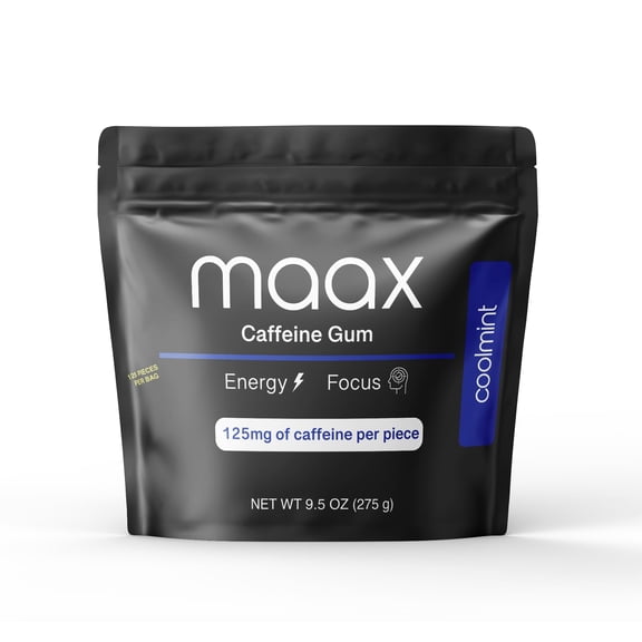Caffeine Energy Gum Maax Coolmint 125 mg de cafeína 125 unidades