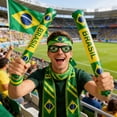 thumbnail image 6 of NOUGFVZP Brazil Soccer Fan Kit, 12-Piece Brazil National Team Cheer Set, Kit Torcedor Brasil with Inflatable Sticks, Headband, Scarf, Sunglasses & More for World Cup & Football Games, 6 of 8