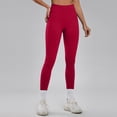 thumbnail image 2 of felwors Women Ribbed Seamless Leggings High Waisted Workout Gym Yoga Pants (Wine, L), 2 of 6