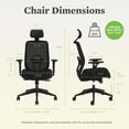 thumbnail image 3 of HON Altern Ergonomic Office Chair with Headrest, Arms, Wheels, Foam Cushion Seat, Mid Back Home Office Desk Chair Comfy, Gaming Chair, Height Adjustable Arms, Synchro-Tilt, Seat-Slide, Black, 3 of 7