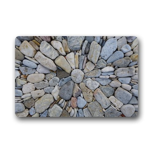 RYLABLUE Beach Stones Doormat Floor Mats Rugs Outdoors/Indoor Doormat Size 23.6x15.7 inches