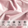 thumbnail image 2 of VOGOL Pink Velvet Waterfall Valance & Blackout Curtains, Thermal Insulated Rod Pocket Drapes 52x84 Inches, 3 Panels for Living Dining Room, 2 of 7