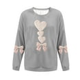thumbnail image 4 of Zorckvet Pullover Sweatshirts for Women Crewneck Casual Shirts Heart Print Fashion Crewneck Valentine's Day Long Sleeve Womens Tops, 4 of 4