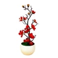 thumbnail image 1 of Flores artificiales jarrón, arreglo en de plantas falsas para escritorio, s , de bonsái, decoración DIY , ROJO perfecl Flores Falsas, 1 of 8
