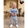 thumbnail image 4 of Loicainy Infant Baby Boy Fall Clothes Set 3 6 12 18 Months Waffle Letter Embroidery Long Sleeve Romper and Pants Outfits, 4 of 9
