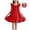 Red, variant on Girl'S Sweet Summer Ruffled Flying Sleeves, Oversized Bow At The Back, Knee High Round Neck Dress
