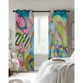 thumbnail image 4 of Colorful Flip Flops Blackout Curtains for Bedroom Living Room Darkening Curtains 63 Inches Long Summer Blue Beach Ocean Window Curtain 2 Panels Set Insulated Window Treatment Grommet Drapes 42"x63", 4 of 9