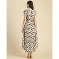 thumbnail image 4 of Moomaya Short Sleeve High-Low V Neck Printed Dress -Women's Stylish Summer Dress, 4 of 9
