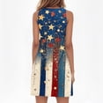 thumbnail image 5 of Women's Summer V-Neck Dress, Independence Day Themed Sleeveless Sundress with Elastic Waist, Perfect for Barbecues and Family Gatherings,Light Blue L, 5 of 5