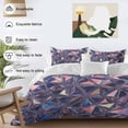 Abstract Crystalline Shards Duvet Cover Set Full Size, Modern Purple ...