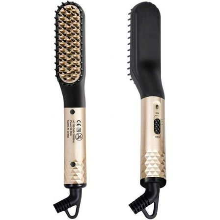 Beard Straightener for Men, Ionic Fast Heated Straightening Brush Hot Electric Mens Beard Comb Straightener Adjustable Temperatures