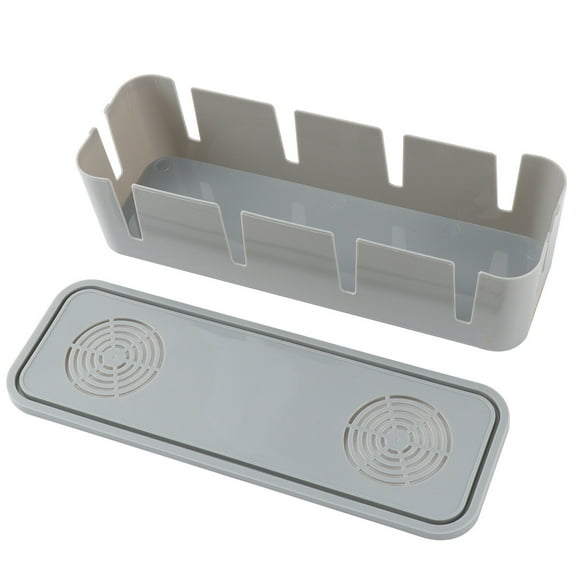 Prise Multi-Prise Anti-Poussière Boîte de Sécurité Rangement Câble/fil/cordon Organisateur (Gris)