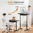 thumbnail image 6 of EXRACING Small Standing Desk Adjustable Height Small Computer Desk Mobile Portable Rolling Laptop Table with Wheels 32" Carbon Fiber Computer Workstation Sit Stand Desks Portable Desks Standing Table, 6 of 7