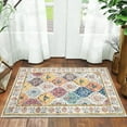 thumbnail image 3 of MJIAexp 2'x3' Moroccan Bedroom Rug Washable Vintage Boho Area Rug Non-Slip Accent Throw Rug Stain Resistant Floor Carpet for Kitchen Entryway Bathroom Living Room Office Multi-Color, 3 of 7