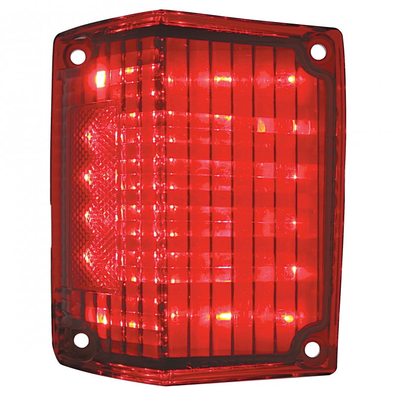 4" Round Red 10 LED Brake Stop Turn Tail Lights /5.5" Black Plastic Flange Mount
