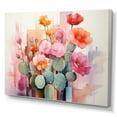 thumbnail image 2 of Designart "Pink Green Cactus Representation Colorfuled Acrylic II" Floral Canvas Wall Art, 2 of 5
