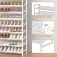 thumbnail image 2 of NEYCIL Large Shoe Rack 12 Tier Shoe Organizer, Heavy Duty Metal 6-Tier Stackable Shoe Storage Vertical Shoe Rack for Closet Front Door Entrance, Up to 75 Pairs, 44.8" W x 11.4" D x 85.1" H, White, 2 of 7