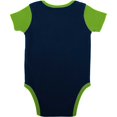 thumbnail image 3 of Newborn & Infant College Navy/Neon Green Seattle Seahawks Home Field Advantage Three-Piece Bodysuit, Bib & Booties Set, 3 of 6