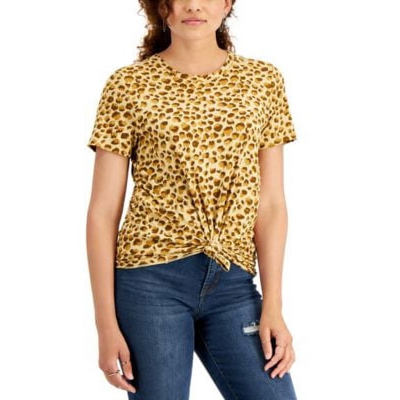 Style & Co Cotton Animal-Print Crewneck T-Shirt, Size Medium