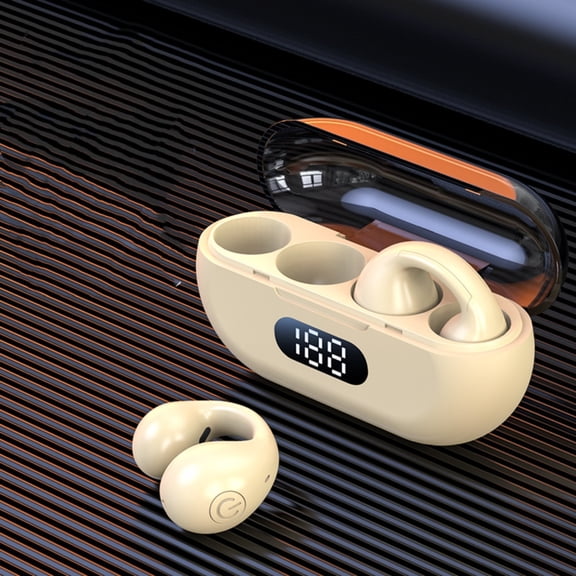 GFHFTJ Wireless Ear Clip Skeleton Conduction Headphones Bluestooth 5.3 Waterproofss Open Ear Headphones Apply for Running Sports Cycling Driving