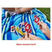 UNO Splash Card Game with Waterproof Cards and Portable Clip for Travel, Camping & Game Nights Away
